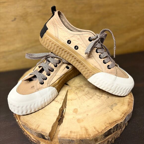 Zara Platform Sneakers Shoes Size US 9 EU 40 Canvas Cap Toe Textured Sole Casual - Picture 10 of 13